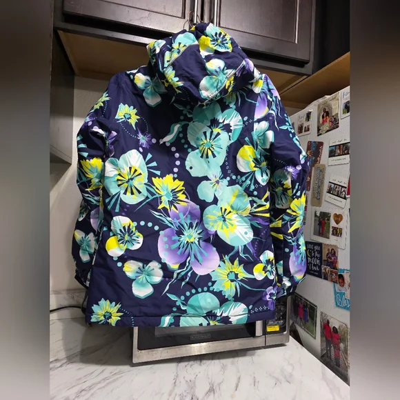 Kamik Kids Puffer Jacket - Navy and Floral - Picture 8 of 14